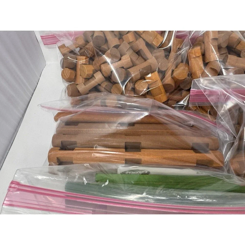 Vintage Lincoln Logs Wooden Building Pieces Lot ~290 Pieces Sorted Clean (B)